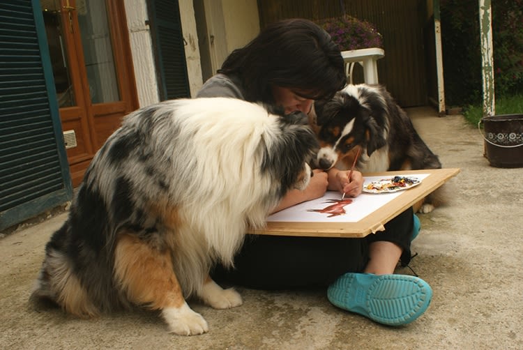 Clotilde Palomino, illustratrice : chiens et chats traits pour traits