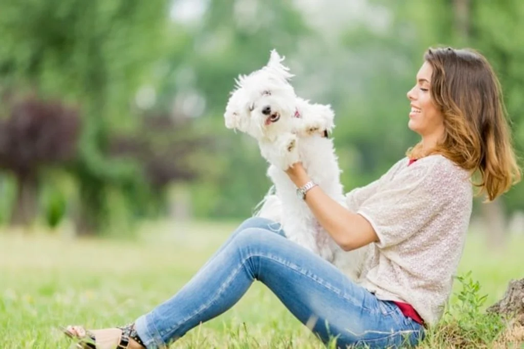 femme et chien