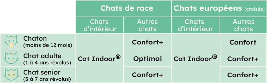 RECAPITULATIF quelle assurance choiisir pour mon chat