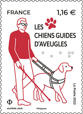Un timbre à l’effigie des chiens guides d’aveugles