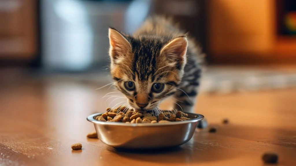 Chaton qui mange