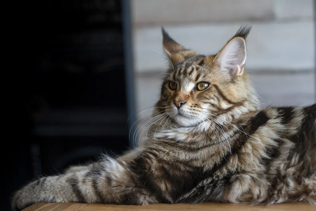 chat maine coon tigre