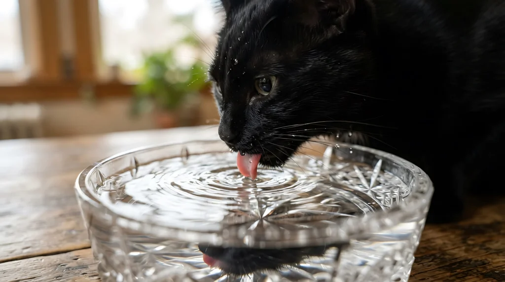 chat gamelle eau